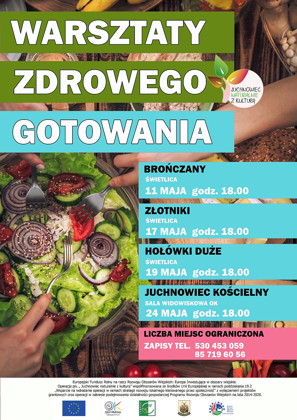 Na zdjęciu plakat warsztatów zdrowego żywienia