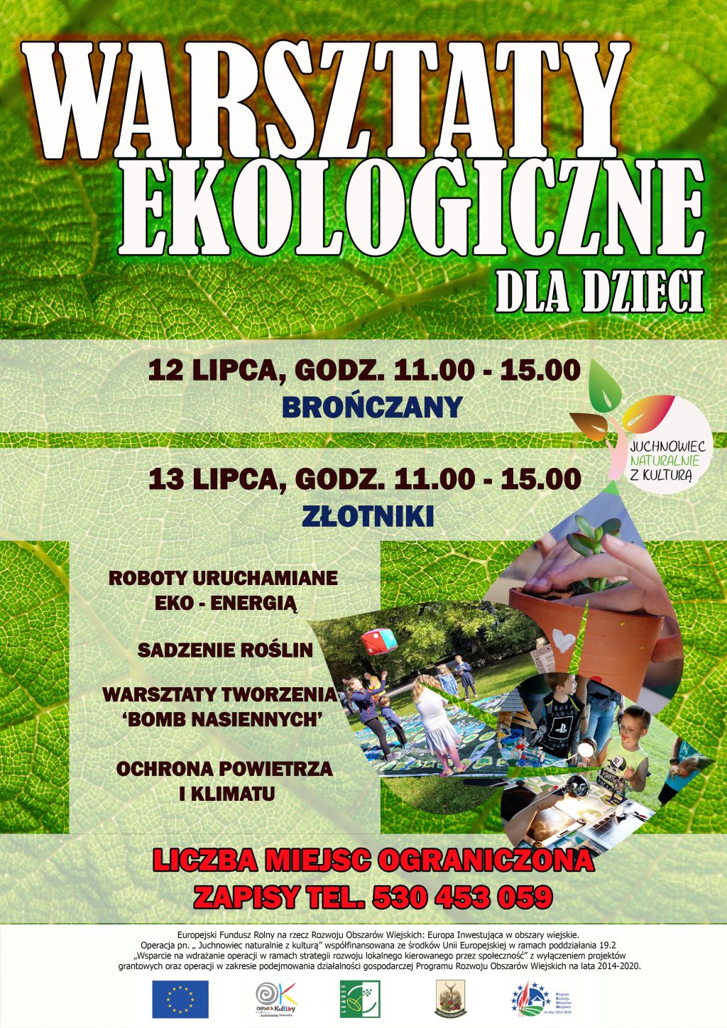 Na zdjęciu plakat warsztatów ekoligicznych dla dzieci