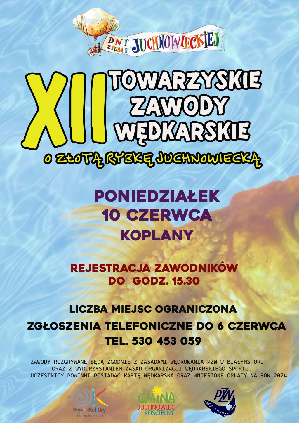 Plakat zawodów wędkarskich