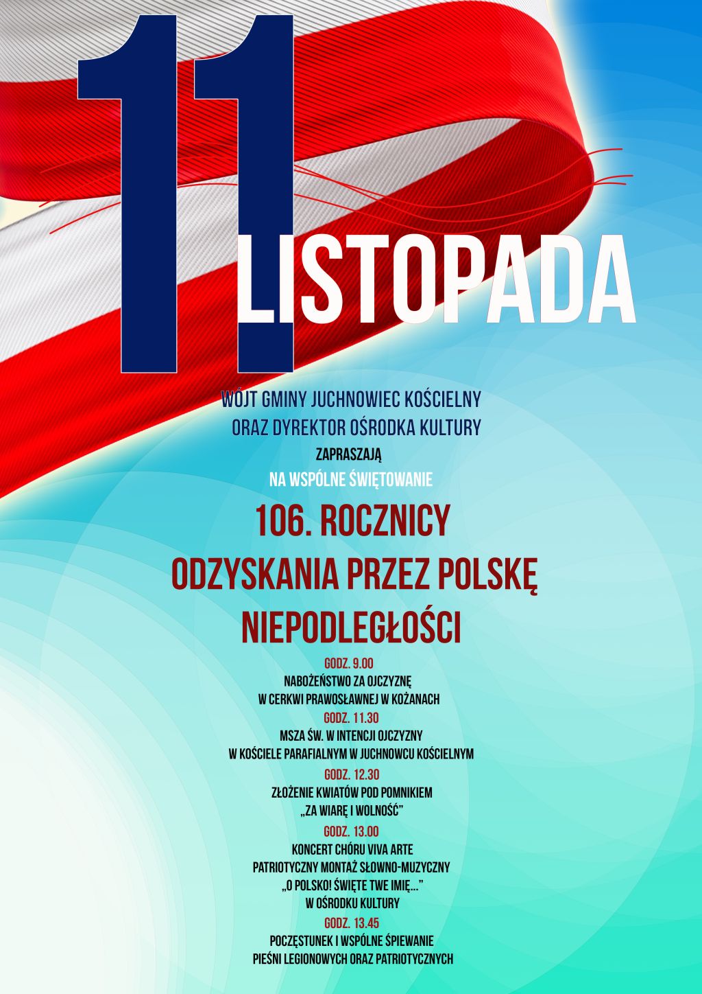 Na zdjęciu plakat Narodowego Święta Niepodległości