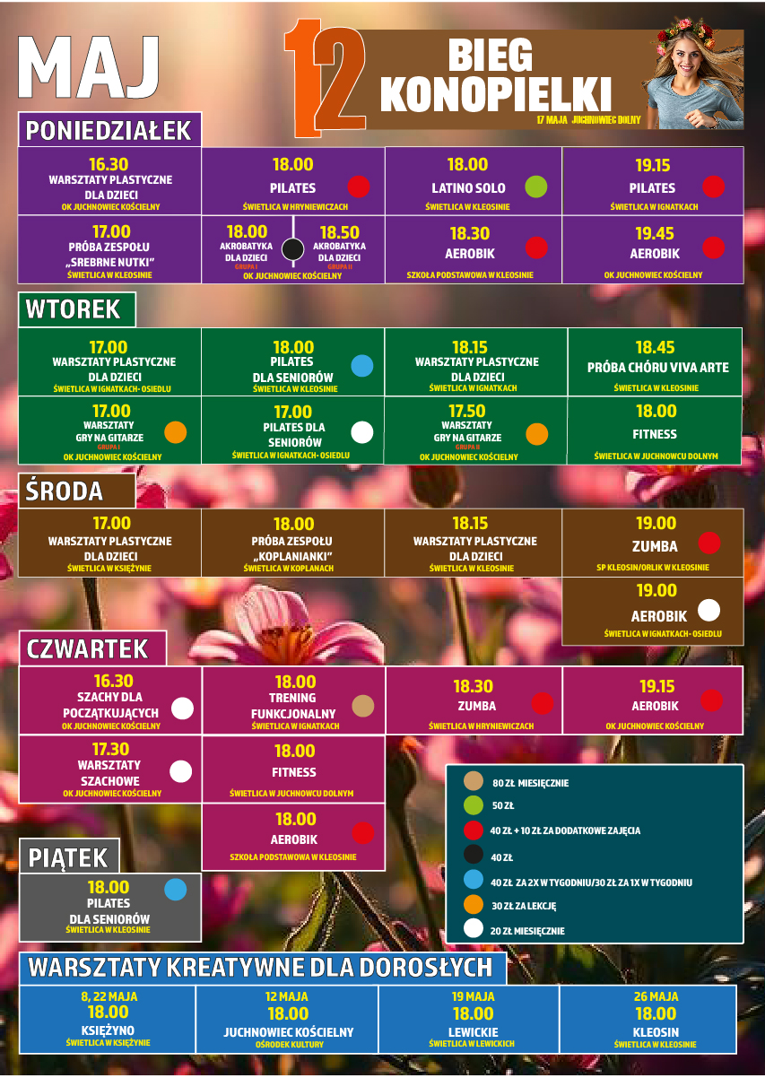 Na zdjęciu grafik majowych warsztatów Ośrodka Kultury