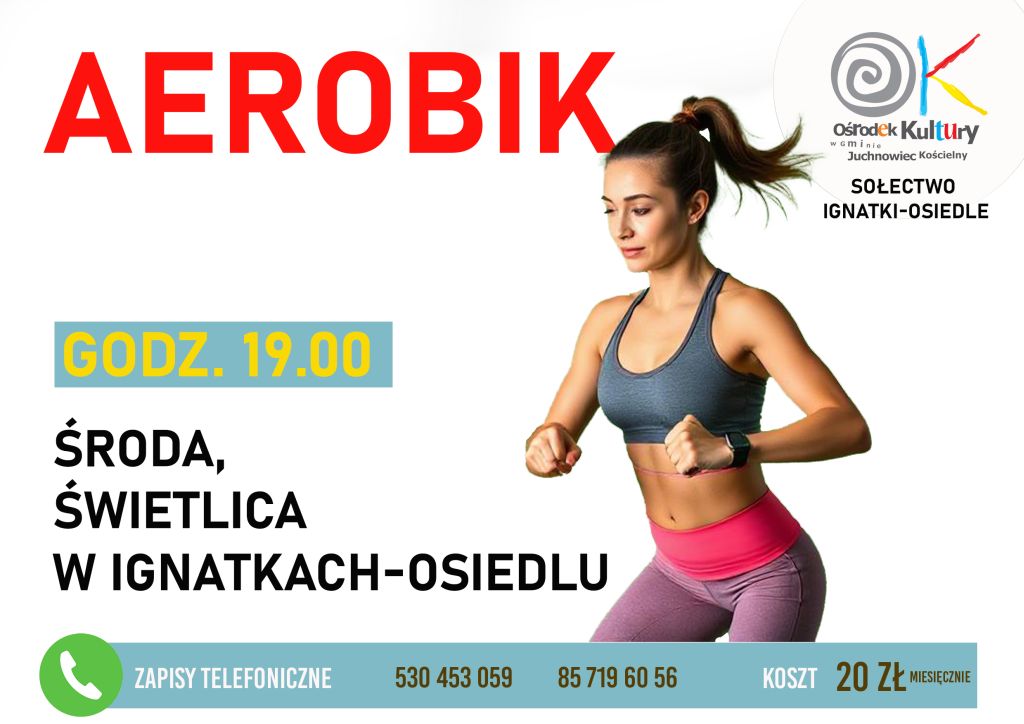 Na zdjęciu plakat warsztatów aerobik