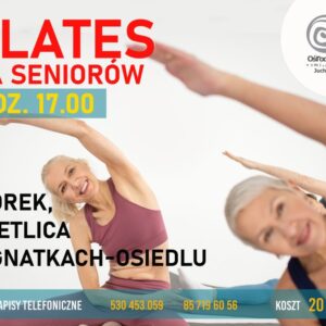 Na zdjęciu plakat warsztatów PILATES DLA SENIORÓW