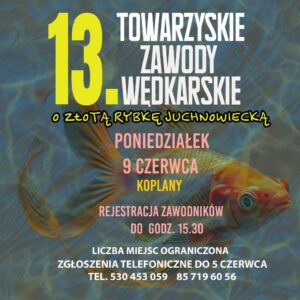 Na zdjęciu plakat Zawodów Wędkarskich