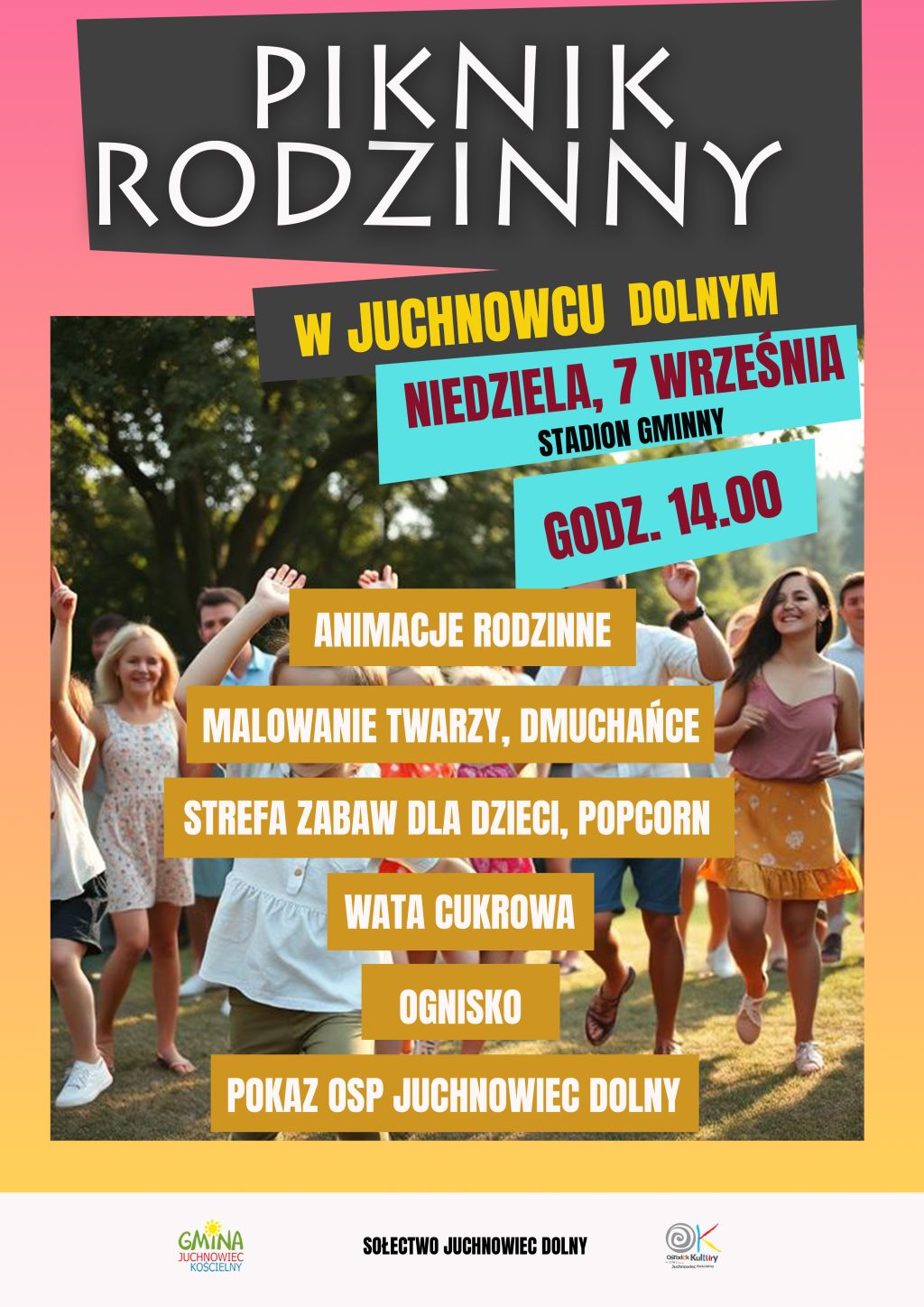 Na zdjęciu plakat pikniku w Juchnowcu