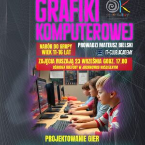 Na zdjęciu plakat warsztatów grafiki komputerowej