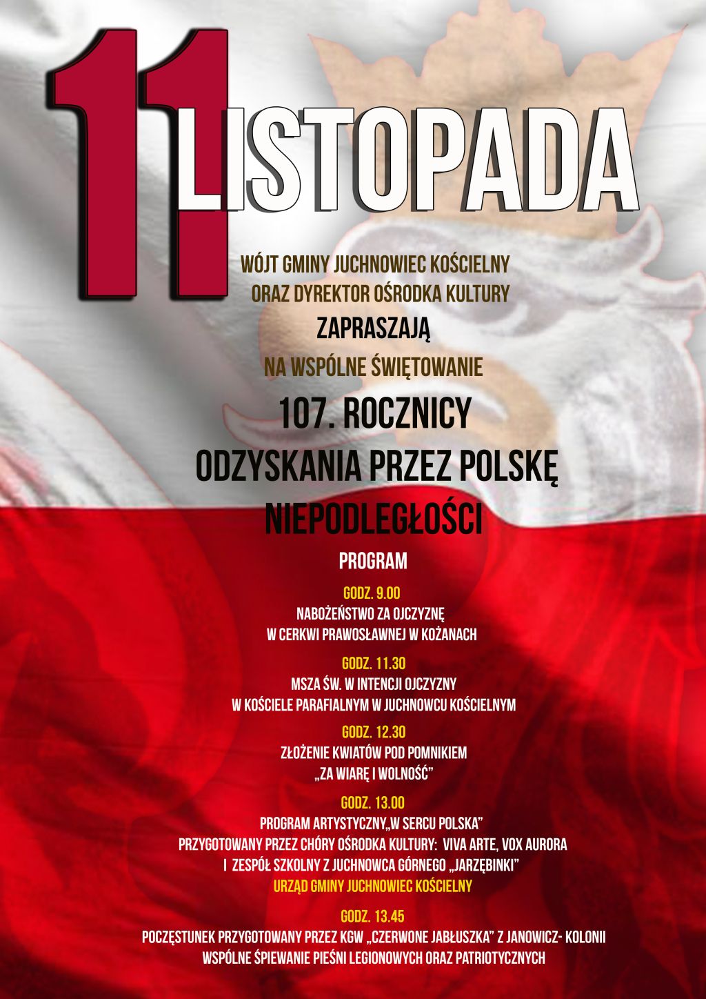 Na zdjęciu plakat Narodowego Święta Niepodległości