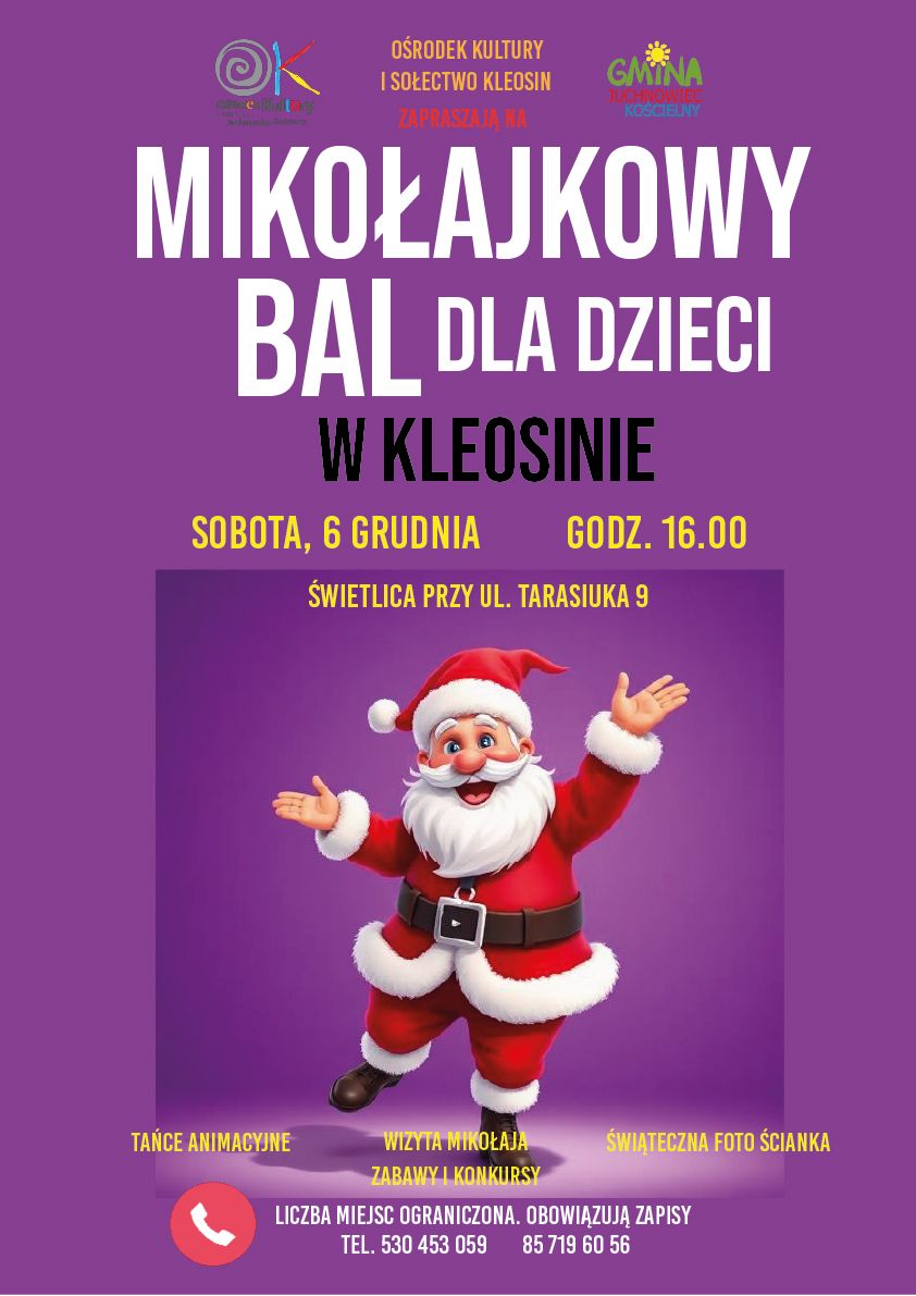 Na zdjęciu plakat Balu Mikołajkowego