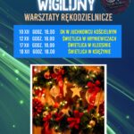 Na zdjęciu plakat warsztatów "Stroik wigilijny"