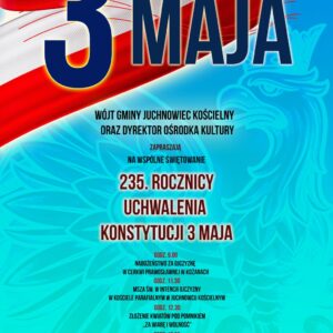 Na zdjęciu plakat 3-majowych uroczystości