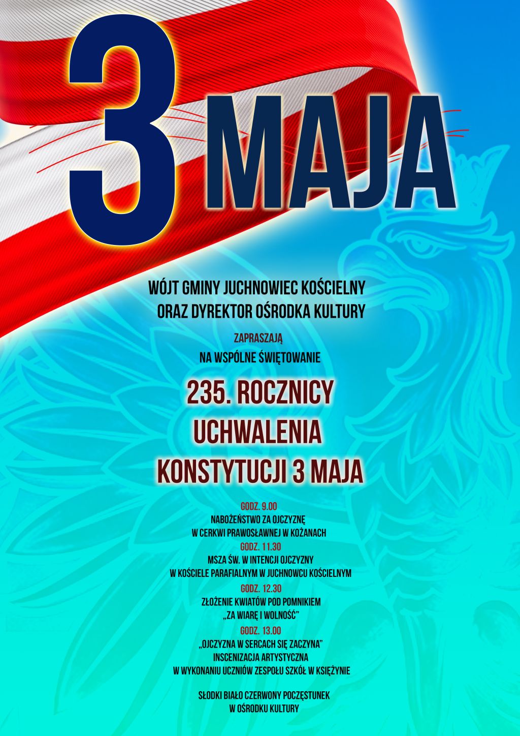 Na zdjęciu plakat 3-majowych uroczystości