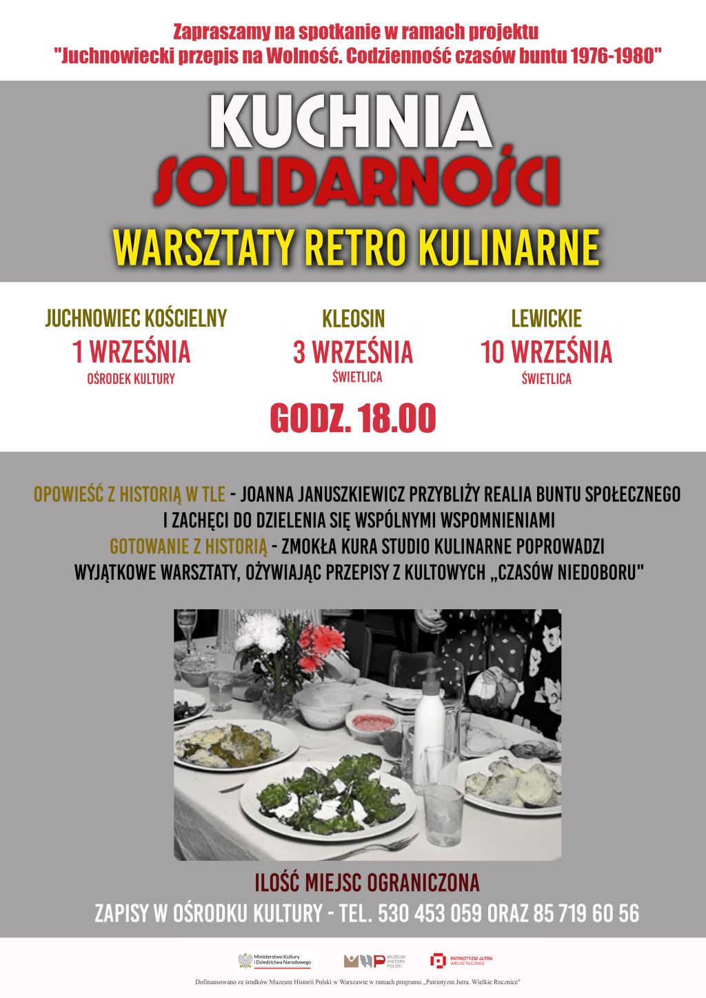 Na zdjęciu plakat spotkań retro kulinarnych