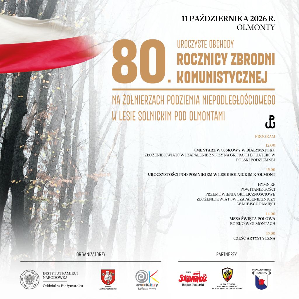 Na zdjęciu plakat uroczystości w Olmontach